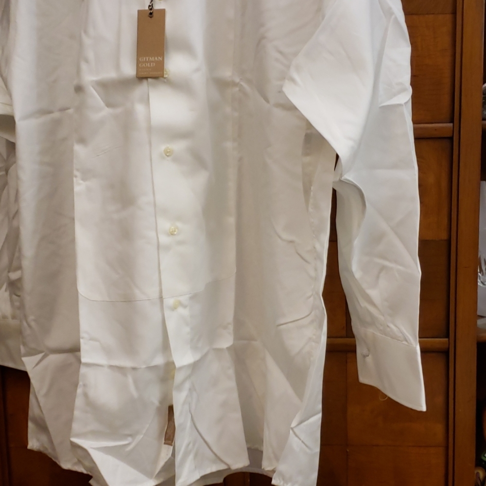 Gitman Gold Pinpoint Collar Dress Shirt SZ 18 34 - Picture 3 of 8